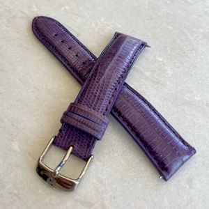 Michele 18 watch band purple lizard